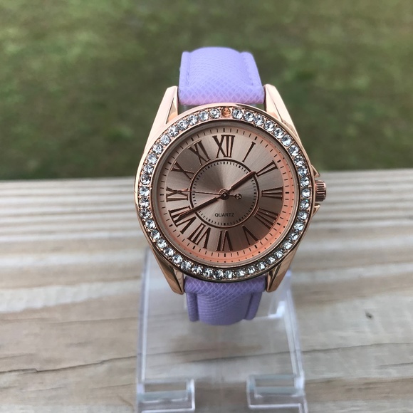 Womens Watch Purple Band Ladies Analog Wrist Watch - Picture 6 of 8